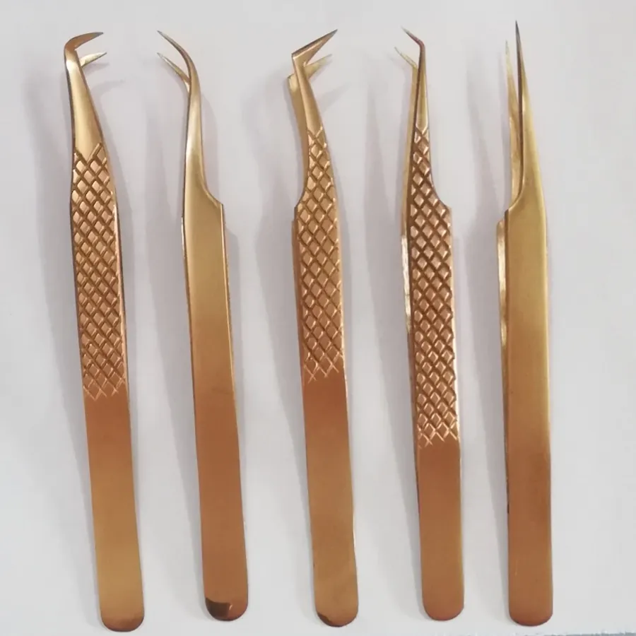 Gold Plated Slant Tweezers